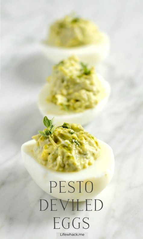 Devilishly Delightful Pesto Deviled Eggs Egg Photos, Pesto Deviled Eggs, Pesto Eggs, Devilled Eggs Recipe Best, Devilled Eggs, Best Deviled Eggs, Deviled Eggs Recipe, Eggs Recipe, Recipes Appetizers And Snacks