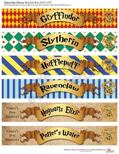 Harry Potter Inspired  Hogwarts PRINTABLE Party by EyeCandyCreate Gateau Harry Potter, Harry Potter Birthday Invitations, Harry Potter Candy, Classe Harry Potter, Custom Harry Potter, Harry Potter Printables Free, Imprimibles Harry Potter, Cumpleaños Harry Potter, Harry Potter Bday