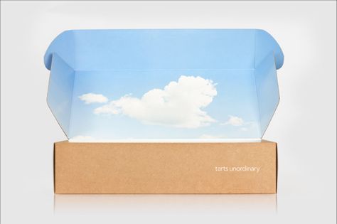 Blue Skies box Brand Campaign, Cookie Packaging, Cardboard Packaging, Packing Design, Sustainable Packaging, Creative Packaging, Packaging Design Inspiration, Print Packaging, Inner Beauty