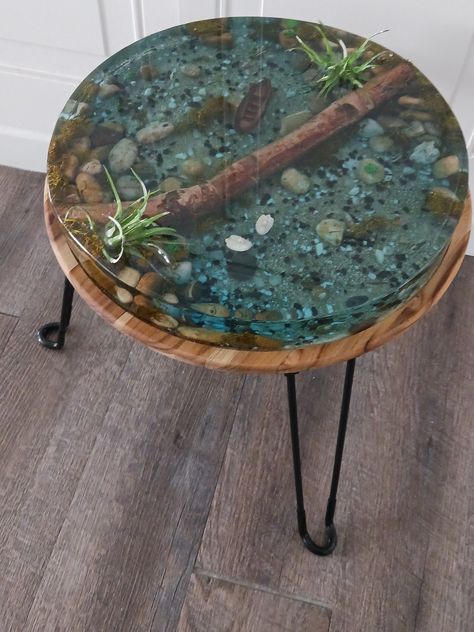 Blue Hairpin, Resin Pond, Resin Table Top, Wood Resin Table, Resin Crafts Tutorial, Epoxy Resin Table, Resin Furniture, Family Table, Epoxy Resin Crafts