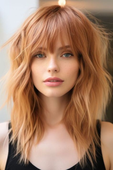 Strawberry Blonde Hair With Dark Eyebrows, Strawberry Blonde Bob, Apricot Hair, Ash Blonde Hair Colour, Blonde Hair Ideas, Strawberry Blonde Hair Color, Ash Blonde Hair, Strawberry Blonde Hair, Color Making