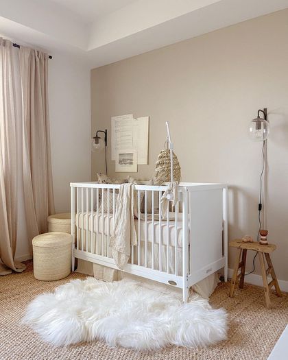 White And Oak Nursery, Nursery Ideas Scandinavian, Scandi Nursery Ideas, Swedish Nursery, Nordic Nursery Room, Industrial Nursery, Scandinavian Baby Room, Star Themed Nursery, Nursery Paint Colors