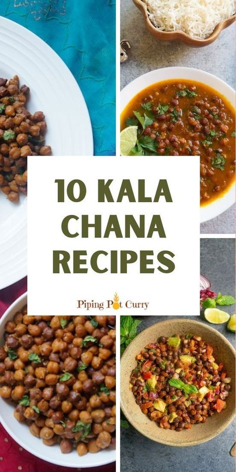 Collection of kala chana recipes Black Chana Recipe, Channa Recipe, Chana Recipe, Black Chickpeas, Indian Vegetarian Recipes, Health Fitness Food, Meat Free Recipes, Dal Recipe, Chickpea Recipes