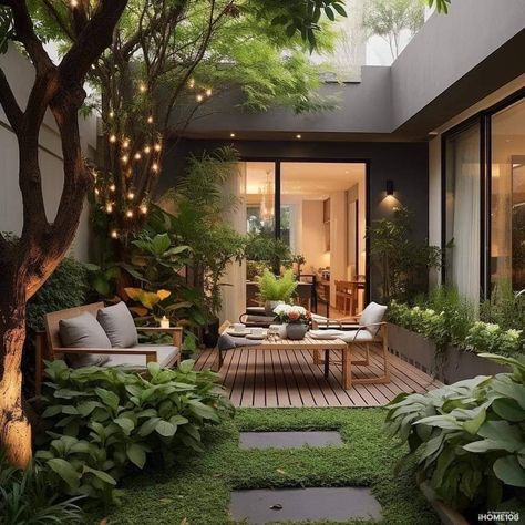 Terrace Decor, Courtyard Design, التصميم الخارجي للمنزل, Tropical House, Patio Interior, House Outside Design, Backyard Garden Design, House Architecture, Dream House Exterior