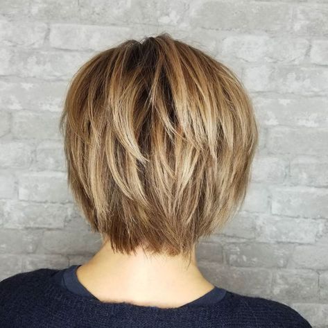 #5: Golden-Bronde Bob with Piecey Layers Haircuts Shag, Short Textured Hair, Short Shag Haircuts, Bronde Balayage, Shaggy Bob, Short Shag Hairstyles, Shaggy Haircuts, Shag Haircuts, Short Shag