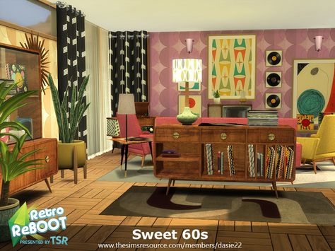 Sims 4 60s Cc Furniture, 60s House, Sims 4 Cc Furniture, Sims 4 Build, Sims 4 Houses, Sims 4 Cc, The Sims Resource, Sims Resource, Sims 2