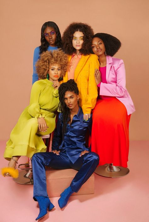 Recognize. Represent. Reclaim. Revolutionize. Fashion Editorial Group Poses, Group Shots Photography Fashion, Group Editorial Photography, Group Editorial Photoshoot, Feminism Photoshoot Ideas, Colorful Editorial Photoshoot, Group Fashion Editorial, Creative Team Photography, Nylon Magazine Editorial