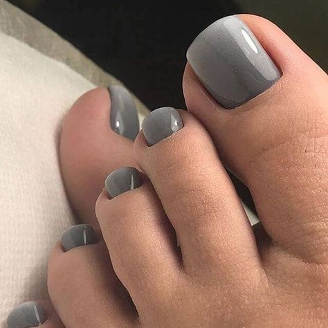 Gray Pedicure, French Pedicure Designs, Pink Pedicure, Feet Nail Design, French Pedicure, Pedicure Ideas, Toe Nail Color, Pretty Toe Nails, Cute Toe Nails