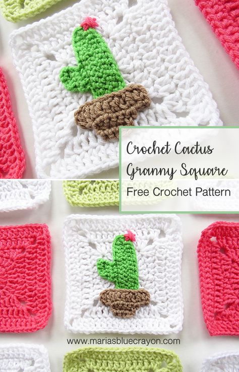 Find free crochet patterns, tutorials, inspiration, and more on this blog. Cactus Granny Square Crochet, Butterfly Granny Square Pattern, Fun Granny Squares Free Pattern, Cactus Granny Square, Crochet Pattern Plant, Christmas Afghan, Sunburst Granny Square, Squares Crochet, Blue Crayon