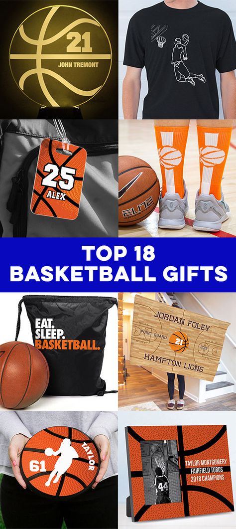 Perfect #basketball gift ideas for birthdays, special occasions, and end of season gifts! These products are made-to-order and can be personalized with your basketball team and player's info. Show the #basketballplayer in your life how much you appreciate them with a unique gift, products only available at ChalkTalkSPORTS.com (designed and shipped from CT)! Youth Basketball Team Gifts, Senior Boys Basketball Gift Ideas, Basketball Lovers Gift Ideas, Sr Night Basketball Gifts, Team Gifts Basketball, Basketball Gift Ideas For Players, Basketball Award Ideas, Basketball Team Mom Ideas, Senior Gift Ideas High School Sports Basketball