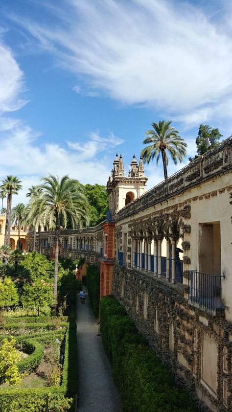 Real Alcázar de Sevilla 🇪🇸 Espana Aesthetic, Grad Trip Ideas, Sevilla Aesthetic, Spain Streets, Foto Panorama, Spain Holiday, Local Photography, Spain Aesthetic, Sevilla Spain