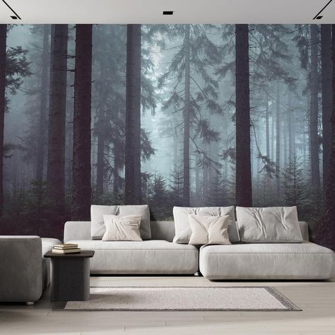 PRICES MAY VARY. The wall mural is cut into 6 pieces for easy installation, each in 96"x24",total size is 96"x144" (Height x Width) Very easy to apply, remove or reposition - Just PEEL & STICK! Crafted with premium materials, this wallpaper is designed to withstand the test of time. Its resistance to wear and tear ensures your walls will look stunning for years to come, without peeling or fading. This wallpaper is ideal for a variety of settings such as living rooms, bedrooms, and offices. Its u Large Wall Murals, Forest Mural, Forest Wall Mural, World Map Decal, Wallpaper Accent Wall, Removable Wall Murals, Forest Wallpaper, Tree Wallpaper, Decal Wall Art