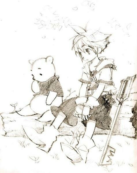 Sora and Pooh Bear Kingdom Hearts Sora, The Hundred Acre Wood, Kingdom Hearts Wallpaper, Kingdom Hearts Characters, Crystal Dog, Disney Kingdom Hearts, Kingdom Hearts Fanart, Kei Visual, Kingdom Hearts Art