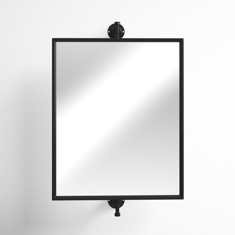 Joss & Main Ivelisse Accent Mirror & Reviews | Wayfair Black Pivot Mirror Bathroom, Pivot Mirror Bathroom, Pivot Mirror, Metal Wall Mirror, Ship Decor, Vanity Mirrors, Bathroom Goals, Entryway Kitchen, Accent Mirror