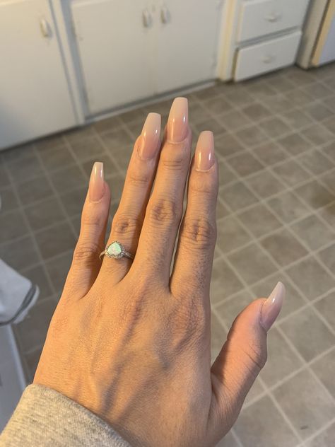 This clear nude is hard to find so I chose a light beige and asked the nail lady to use one coat. Nude Nails, Light Beige, Hard To Find, Engagement Rings, Nails