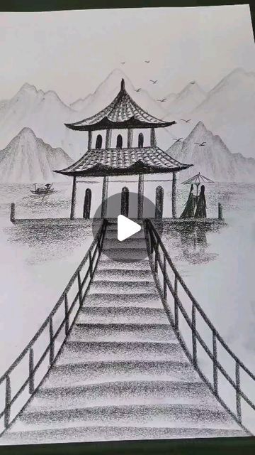 Simple and Easy Drawing Ideas on Instagram Nature Sketches Pencil, Nature Sketches, Art Satisfying, Easy Scenery Drawing, Nature Sketch, Basic Drawing, Nature Adventure, March 25, March 27