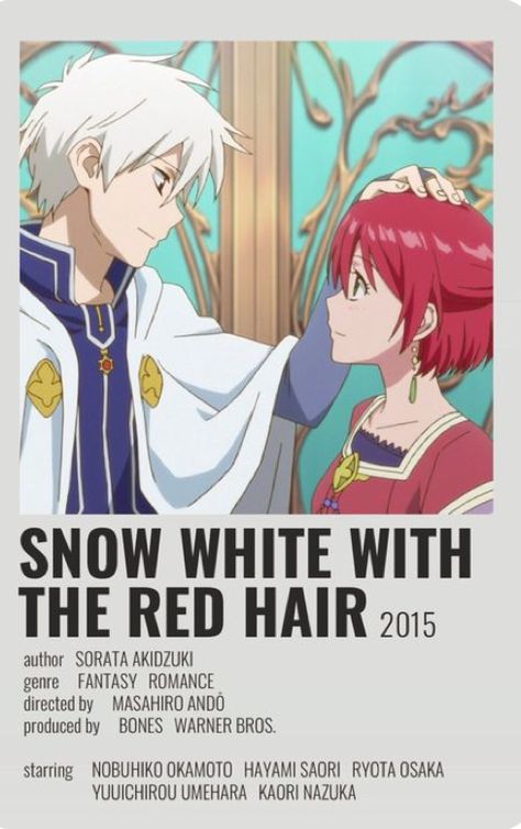 Snow White With Red Hair, Anime Movie Poster, Anime Recs, Anime Info, Minimalist Anime, Bahasa Jepun, Collage Mural, Snow White With The Red Hair, Anime Suggestions