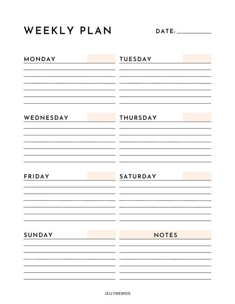 Cute & free printable weekly planners to maximize productivity! 10 color options. Monday/Sunday tabletplanner #freeplannerpages #functionalplanner🍭 Organizing Templates, Mom Planner Printables Free, Study Planner Printable Free, Planner Weekly Layout, Highlight Of The Day, Weekly Planner Design, Organised Life, Notes Templates, Weekly Schedule Printable