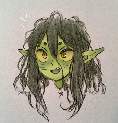 Goblin 5e Character, Goblin Oc Male, Goblin Dnd Character Design, Goblin Girl Art, Cute Goblin Art, Dnd Goblin Character Design, Cute Goblin Girl, Goblin Character Art, Green Character Design