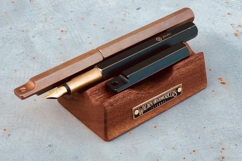 The Pen Rest Wooden Pen and Brush Stand-Galen Leather Barrel Fountain, Best Fountain Pen, Horse Brown, Brush Stand, Leather Padfolio, Handcrafted Pens, Promotional Pens, Vintage Pens, Small Journal