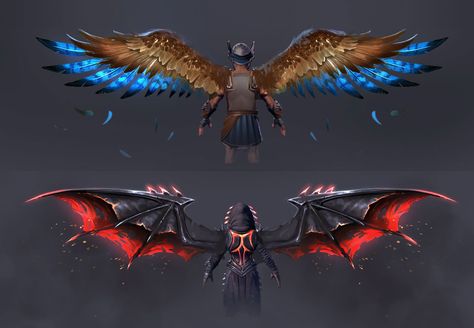 Winged Characters, Wings Inspiration, Armor Vest, Demon Wings, Wings Drawing, Ange Demon, Black Cartoon Characters, Fantasy Beasts, Dungeons And Dragons Homebrew