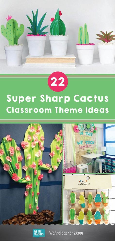 22 Super Sharp Cactus Classroom Theme Ideas. These fun crafts are perfect to use to decorate your classroom, or get your students involved in a project. #classroom #classroomdecor #teaching Cactus Classroom Theme, Classroom Theme Ideas, Cactus Classroom, Elementary Classroom Themes, Classroom Decor Middle, Middle School Classroom Decor, Succulent Theme, Classroom Decor High School, Diy Classroom Decorations