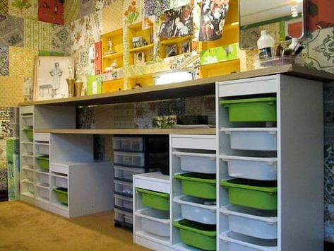 Ikea Kids Storage, Trofast Ikea, Ikea Craft Room, Crafts Storage, Ikea Crafts, Ikea Trofast, Ikea Kids, Craft Room Design, Retro Renovation