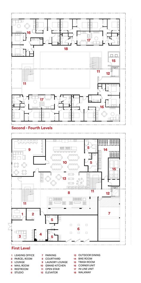 School Floor, Single Apartment, Open Stairs, Co Housing, Grand Kitchen, Commercial And Office Architecture, Bike Room, Eco City, Plans Architecture