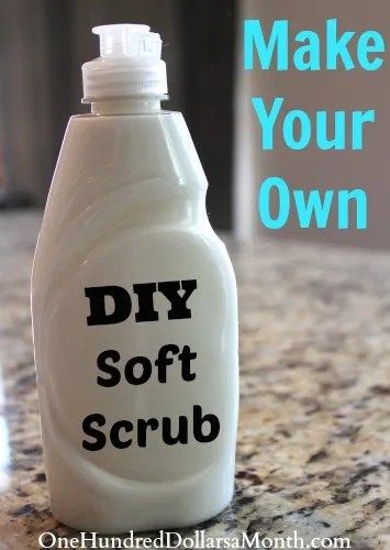 Soft Scrub Cleaner, Soft Scrub Recipe, Diy Household Cleaners, Soft Scrub, Cleaning Diy, Homemade Cleaning Supplies, Stain Removers, Homemade Cleaners, Diy Cleaning Solution