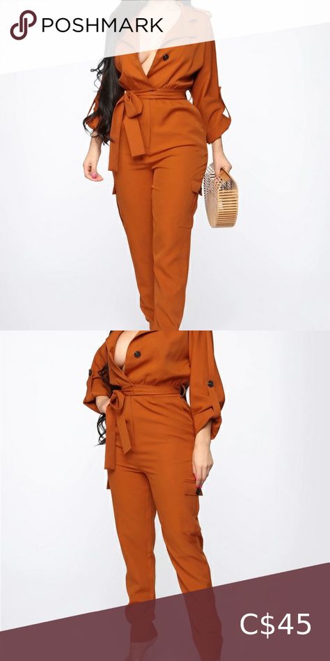 Fashionnova Burnt Orange (rust) Cargo Jumpsuit Trouser And Top For Ladies, Trouser And Top, Orange Corset, Corset Jumpsuit, Top For Ladies, Tops Outfit, Cargo Jumpsuit, Fashion Nova Pants, Burnt Orange