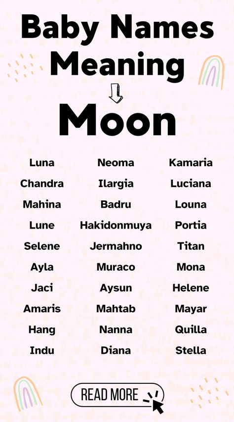 Looking for a baby name that's as beautiful and mysterious as the moon? Discover a collection of enchanting names for your little one, each with a special meaning tied to the celestial body. From classic to unique, find the perfect lunar name for your baby boy or girl! Lunar Names, Neutral Names Unique, Moon Names Girl, Moon Related Names, Names Meaning Sun, Names With Meaning Unique, Celestial Names, Names That Mean Moon, Baby Names Meaning