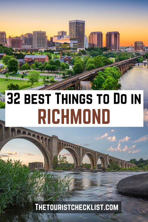 Planning on what to do in Richmond, VA? On this tourist guide are the top attractions, best activities, places to visit & fun things to do in Richmond, Virginia. Start planning your itinerary & travel bucket list now! #richmond #richmondva #virginia #richmondtravel #travelvirginia #virginiatravel #usatravel #usatrip #usaroadtrip #travelusa #vacationusa #ustraveldestinations #ustravel #americatravel What To Do In Richmond Va, Things To Do In Richmond Va, Richmond Va Things To Do In, Things To Do In Richmond Virginia, Richmond Canada, Hollywood Cemetery, Lewis Ginter Botanical Garden, Virginia Travel, Tourist Guide