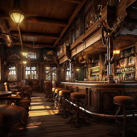 Saloon Wild West, Western Saloon Concept Art, Wild West Saloon Interior, Western Restaurant Interior, Old Saloon Bar, Wild West Interior, Western Saloon Interior, Saloon Aesthetic, Old West Aesthetic