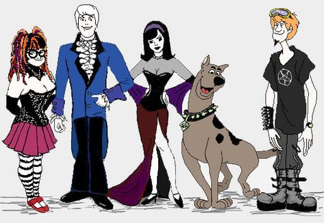 gothic scooby doo | Gothic Scooby Gang by xdragonladyx on deviantART Gothic Disney Princesses, Scooby Gang, Goth Prom, Scooby Doo Mystery Inc, Netflix Original Movies, Scooby Doo Mystery Incorporated, Disney Cute, Scooby Doo Mystery, Punk Princess