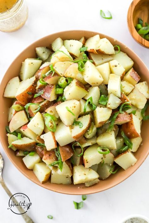 Zoes Kitchen Potato Salad Recipe, Zoe’s Kitchen Potato Salad, Zoe’s Kitchen Recipes, Greek Potato Salad, Grilled Potato Salad, Zoes Kitchen, Warm Potato Salads, Potato Salad Healthy, Classic Potato Salad