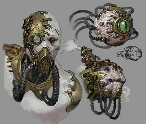 ArtStation - "Steam Gate", TRPG game character, nixell cho Biopunk Art, Steampunk Games, Steampunk Characters, Arte Robot, Arte Cyberpunk, 다크 판타지, Monster Concept Art, Fantasy Monster, Steampunk Art