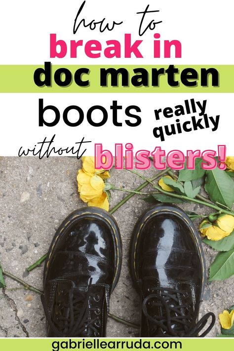 how to break in doc martens boots painlessly and quickly How To Take Care Of Doc Martens, How To Make Doc Martens Comfortable, Outfit With Low Doc Martens, How To Tie Dr Martens Boots, Breaking In Doc Martens Boots, How To Break In Doc Martens, Patent Leather Doc Martens Outfit, How To Wear Dr Martens Boots, What To Wear With Doc Martens