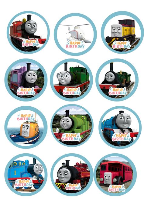 Friends Cupcake Toppers, Thomas And Friends, Birthday Cakes, Cupcake Toppers, Cupcake, Birthday Cake, Happy Birthday, Birthday