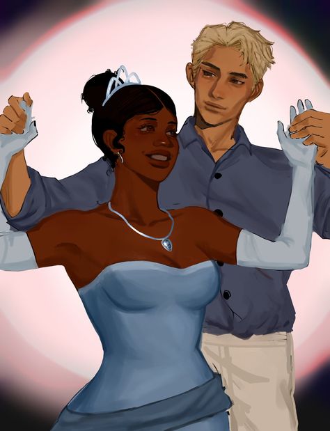 Interracial Art, Disney Ships, Disney Princess Tiana, Asian Boy, Manga Story, Disney Crossovers, Black Cartoon Characters, Fandom Crossover, Interracial Love