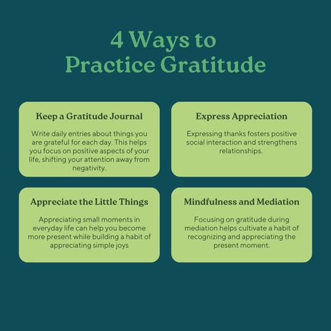 ￼ 🌟 4 Ways to Practice Gratitude 🌟 Taking a few moments each day to focus on what you're grateful for can make a big difference in your mental well-being. Here are four simple ways to cultivate gratitude in your daily life: 1. Keep a Gratitude Journal: Write daily entries about things you are grateful for each day. 2. Express Appreciation: Expressing thanks fosters positive social interactions and strengthens relationships. 3. Appreciate the Little Things: Appreciating small moments can... Anime Couples Hugging, Youth Empowerment, Mastermind Group, The Present Moment, Daily Gratitude, Present Moment, Small Moments, Practice Gratitude, Expressing Gratitude