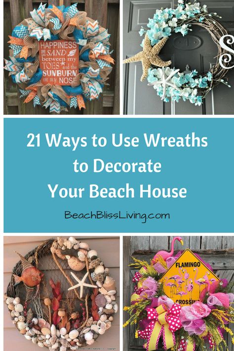 We mostly associate wreaths with certain occasions such as Christmas and funerals. However, did you know that wreaths have a long history and are associated with harvests, memorials and even Diy Beach Wreaths For Front Door, Beachy Wreaths For Front Door, Wreaths With Shells, Sea Shell Wreaths, Diy Beach Wreath, Beach Themed Wreaths Diy, Beach Wreaths For Front Door Diy, Fall Beach Wreaths Diy, Beach Wreath Ideas Diy