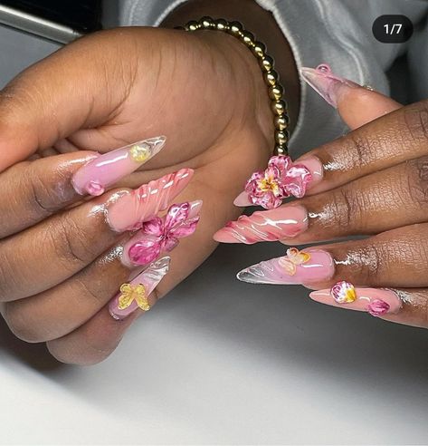 Orchid Nails, Glamour Nails, Classy Acrylic Nails, Really Cute Nails, Unique Acrylic Nails, Bling Acrylic Nails, Pink Acrylic Nails, Square Acrylic Nails, October 1