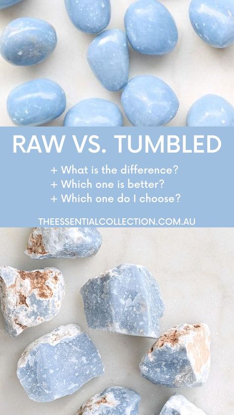 Raw Vs Tumbled Crystals, Crystal Hunting, Tumbled Crystals, Rough Gems, Raw Crystals, Spiritual Crystals, Gemstone Meanings, Crystal Energy, Rare Crystal