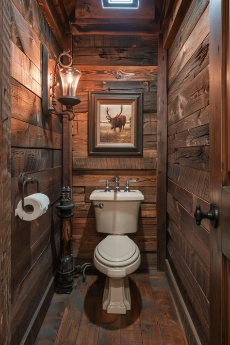 Small Bathroom Ideas Western, Bloxburg Vintage, Small Rustic Bathroom Ideas, Small Rustic Bathroom, Cabin Bathroom Ideas, Rustic Bathroom Ideas, Entertainment Room Decor, Rustic Toilets, House Flipper