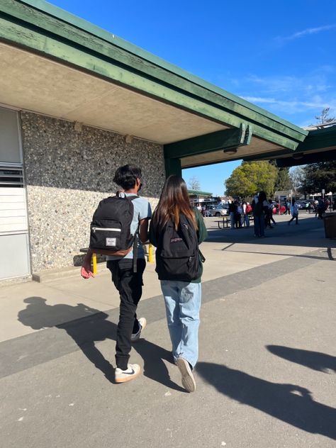 Couple In School Hallway, School Couples Aesthetic, Teenage Love School, School Boyfriend Aesthetic, Love School, School Lovers Aesthetic, Boybestfriend Aesthetic, Couple In School Aesthetic, Cute Couple Pics At School