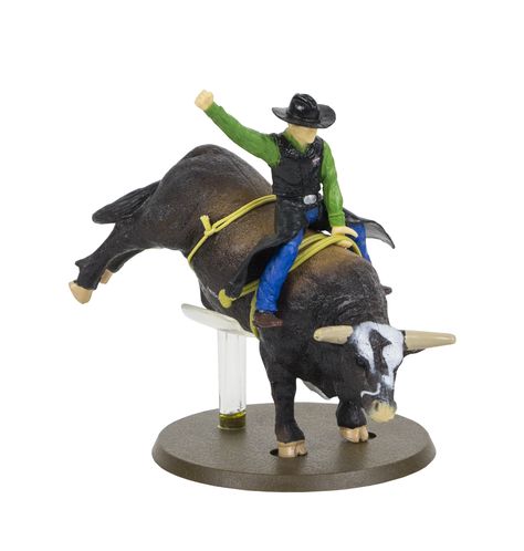 The PBR (Professional Bull Riders) 2011 Bull of the Year and world champion bull, Bushwhacker. This figurine includes a rider, bull, bull rope, flank strap and stand. Bushwhacker will come off the stand, and the rider can come off the bull. Playable and collectible. Rodeo Toys, Pbr Bull Riding, Rodeo Bull, Professional Bull Riders, Riding Toys, Big Country, Bull Riders, Farm Toys, Bull Riding