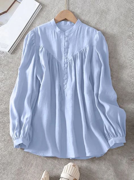 Cheap Trending Now, Fashion Trending Now Online for Sale - roselinlin | roselinlin Long T Shirt For Women, Beautiful Shirts For Women, Shirt Style Tops For Women, Hijabi Blouse Outfit, Casual Blouse Designs Cute Tops, Woman Shirt Design, Tops Designs Long, Long Shirt Outfits Women, Loose Tops For Women Casual