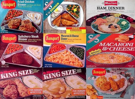 Instant Meals, bon Appetite!  These were called TV dinners. Swanson Tv Dinner, 1960s America, Food Museum, Raisin Sauce, Instant Meals, Fried Chicken Dinner, Ham Dinner, Frozen Dinners, Retro Food