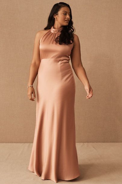 Esme Satin Charmeuse Dress - BHLDN Silky Maxi Dress, Wedding Dress Bridesmaid, Spaghetti Dress, Dress Halter Neck, Charmeuse Dress, Satin Bridesmaid Dress, Satin Evening Gown, Blush Bridesmaid Dresses, Halter Neck Dress