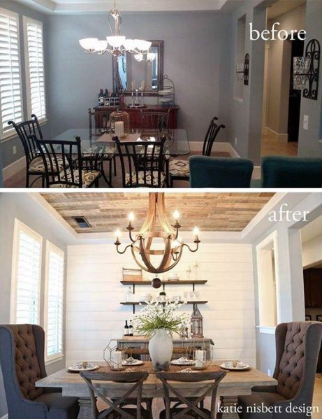 Katie Nisbett on Instagram | Dining Room Before and After | Farmhouse Living And Dining Room Designs, Casa Country, After Pictures, Dining Room Inspiration, Farmhouse Dining Room, Living And Dining Room, Before And After Pictures, Room Remodeling, Farmhouse Dining